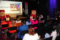 CAXIAS DO SUL, RS, BRASIL, 18/05/2023. 7º Festival de Economia Criativa (EC Fest), que acontece no Centro de Cultura Ordovás. Na foto, palestra com Joe Guidini. (Porthus Junior/Agência RBS)Indexador: Porthus Junior                  <!-- NICAID(15432289) -->