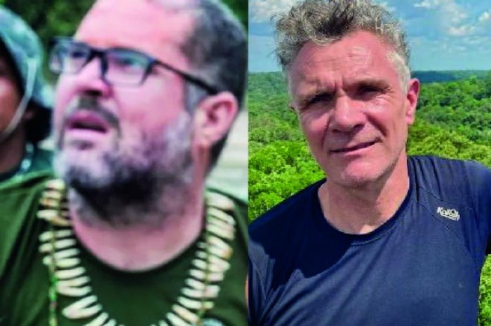 Montagem sobre fotos Twitter @domphillips / Reprodução / Funai / Divulgação