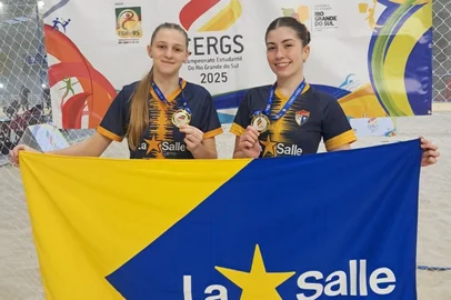 O Colégio La Salle Carmo garantiu vaga nos Jogos da Juventude de Vôlei de Praia. As atletas e estudantes Anna Luisa Schuch Igansi e Letícia Matté foram campeãs do Campeonato Estudantil do Rio Grande do Sul (CERGS). <!-- NICAID(16077719) -->
