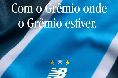 @gremio / Instagram/Reprodução Peça publicitária divulgada no Instagram do Grêmio para lançamento da nova camiseta do clube. Foto: Instagram do Grêmio/Reprodução<!-- NICAID(16245500) -->
