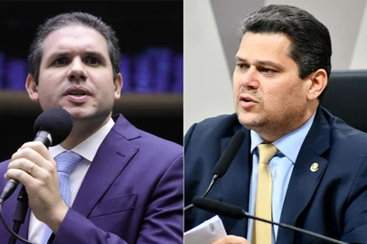 Montagem do Hugo Motta (REP-PB) e do Davi Alcolumbre. Montagem sobre foto Mario Agra / Câmara dos Deputados / Geraldo Magela / Agência Senado / Divulgação<!-- NICAID(15906181) -->