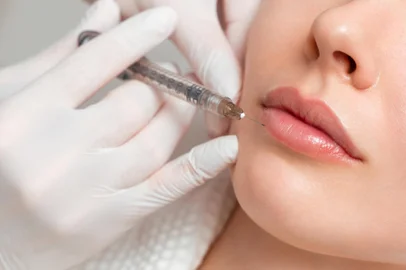 A woman makes lip shape correction in a cosmetology clinic. Lips injections, lip augmentation.A woman makes lip shape correction in a cosmetology clinic. Lips injections, lip augmentation. Foto: Aleksandr Rybalko / stock.adobe.comFonte: 527945312<!-- NICAID(15865708) -->