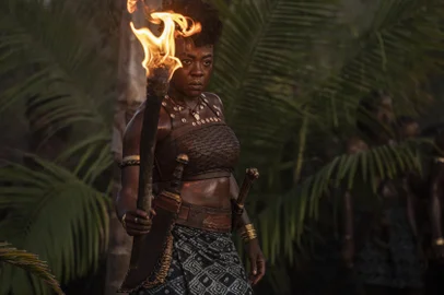 Viola Davis no filme A Mulher Rei (2022).<!-- NICAID(15212919) -->