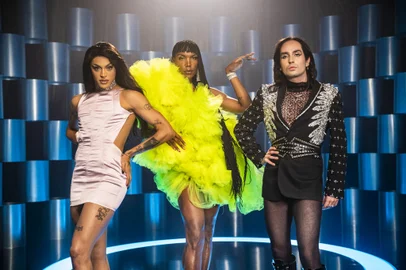 Pabllo Vittar, Majur e Johnny Hooker no especial Falas de Orgulho, da Globo.<!-- NICAID(14818508) -->