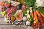 Healthy food for balanced flexitarian mediterranean diet conceptAlimentação saudável para um conceito equilibrado de dieta flexitária mediterrânicaFonte: 275951321<!-- NICAID(14316634) -->