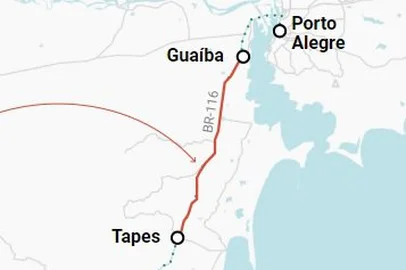 Obras na BR-116 entre Guaíba e Tapes