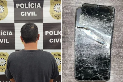 Suspeito de crime sexual contra adolescente em Farroupilha quebra celular ao ser preso para tentar destruir provas, diz Polícia Civil.<!-- NICAID(16239056) -->