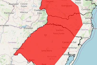 Reprodução / Inmet Alerta vermelho do Inmet