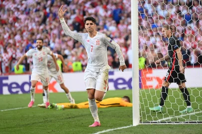 Morata, Espanha x Croácia, Eurocopa