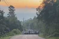 Uma procissão até o Cristo Protetor de Encantado, no Vale do Taquari, reuniu cerca de 3 mil fiéis na manhã desta Sexta-Feira Santa (18).<!-- NICAID(16019745) -->