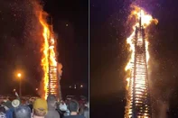Festa de São João em Lagoa Vermelha tem fogueira de 14 metros de altura; assista ao vídeo<!-- NICAID(16065010) -->
