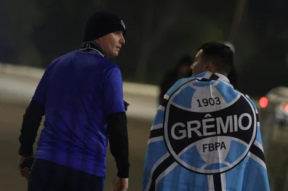 PORTO ALEGRE, RS, BRASIL, 23-07-2025 Pré jogo: Grêmio  x Alianza Lima válido pelas playoffs da Copa Sul-americana. O tricolor vai buscar o placar negativo contra os peruanos. Foto: Renan Mattos / Agência RBS<!-- NICAID(16086660) -->