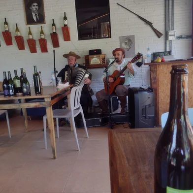 Vinícolas oferecem programas com degustação de vinhos finos, inclusive com uvas do leste europeu (foto), e atrações musicais missioneiras