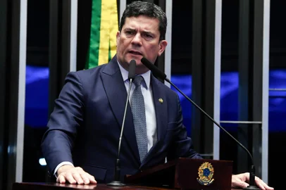PlenÃ¡rio do Senado Federal durante sessÃ£o deliberativa ordinÃ¡ria. Na ordem do dia, projeto de lei que cria a PolÃ­tica Nacional de Qualidade do Ar (PL 3.027/2022). Em discurso, Ã  tribuna, senador Sergio Moro (UniÃ£o-PR).Foto: Jefferson Rudy/AgÃªncia Senado<!-- NICAID(15721761) -->