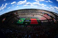 EAST RUTHERFORD, NEW JERSEY - JUNE 13: A general view as players line up before the FIFA World Cup 2026 Group C match between Brazil and Morocco at New York New Jersey Stadium on June 13, 2026 in East Rutherford, New Jersey.   Al Bello/Getty Images/AFP (Photo by AL BELLO / GETTY IMAGES NORTH AMERICA / Getty Images via AFP)<!-- NICAID(16305835) -->