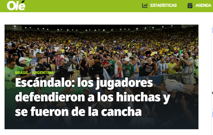Reprodução / www.ole.com.ar