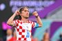Croatia's midfielder #10 Luka Modric reacts after the Qatar 2022 World Cup Group F football match between Croatia and Belgium at the Ahmad Bin Ali Stadium in Al-Rayyan, west of Doha on December 1, 2022. (Photo by GABRIEL BOUYS / AFP)Editoria: SPOLocal: DohaIndexador: GABRIEL BOUYSSecao: soccerFonte: AFPFotógrafo: STF<!-- NICAID(15282367) -->