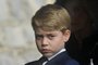 Príncipe George, nove anos, é filho do príncipe William, 40, e de Kate Middleton, 40. O menino é o segundo na linha de sucessão ao trono.<!-- NICAID(15219363) -->