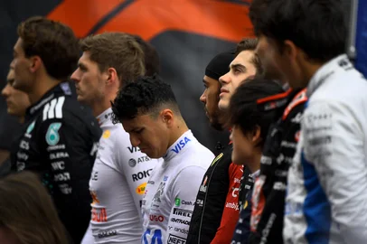 Drivers prepare for the Formula One Hungarian Grand Prix at the Hungaroring circuit in Mogyorod near Budapest, Hungary, on August 3, 2025. (Photo by Ferenc ISZA / AFP)<!-- NICAID(16099056) -->