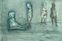 Obra de Iberê Camargo que será exibida na exposição Iberê Camargo: Desenhos, com curadoria de Vera Chaves Barcellos.Sem título, 1993Guache, nanquim e lápis Stabilotone sobre papel34,7 x 50,1 cm<!-- NICAID(15402002) -->