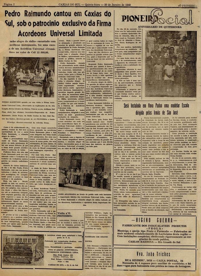 Jornal Pioneiro / Reprodução Jornal Pioneiro / Reprodução