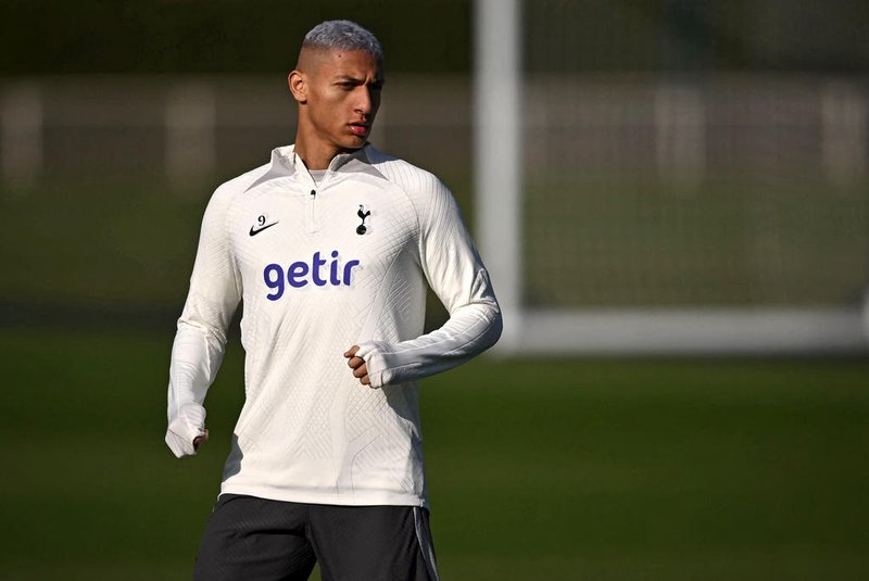 Tottenham Hotspur's Brazilian striker Richarlison takes part in a team training session at the Tottenham Hotspur Football Club Training Ground in north London on February 13, 2023, on the eve of their UEFA Champions League Round of 16, 1st leg, football match against AC Milan. (Photo by Ben Stansall / AFP)Editoria: SPOLocal: LondonIndexador: BEN STANSALLSecao: soccerFonte: AFPFotógrafo: STF<!-- NICAID(15348231) -->