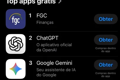 Reprodução App Store top apps 18/11<!-- NICAID(16169802) -->
