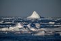 This photograph taken on August 16, 2023, shows melting icebergs due to warm temperatures drifting along the Scoresby Sound Fjord, in Eastern Greenland. The French National Centre for Scientific Research is undertaking an expedition to explore Greenland's isolated fjords, the planet's largest fjord system, which remains vastly understudied. The expedition, arranged by the volunteer-run French initiative Greenlandia, is dedicated to understanding the climate change's effects on Scoresby Fjord and its inhabitants. (Photo by Olivier MORIN / AFP)Editoria: ENVLocal: IttoqqortoormiitIndexador: OLIVIER MORINSecao: marine scienceFonte: AFPFotógrafo: STF<!-- NICAID(15525022) -->