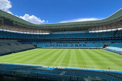 Grêmio / Divulgação PORTO ALEGRE, 14-01-2025 - Grêmio estreia novo gramado da Arena em jogo contra o São José<!-- NICAID(16204004) -->