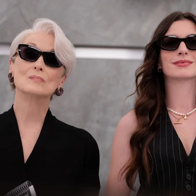 (L-R): Miranda Priestly (Meryl Streep) and Andie Sachs (Anne Hathaway) in 20th Century Studios' THE DEVIL WEARS PRADA 2. Photo by Macall Polay. Â© 2025 20th Century Studios. All Rights Reserved.<!-- NICAID(16275625) -->