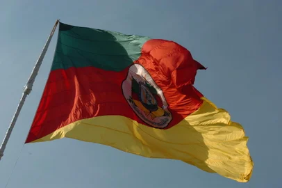 Expointer 2004.Bandeira do Rio Grande do Sul na entrada do parque.<!-- NICAID(1596727) -->