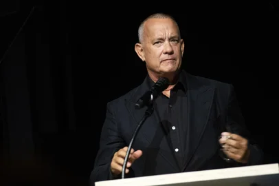 Academy Museum of Motion Pictures trustee Tom Hanks speaks during the Academy Museum Of Motion Pictures opening press event, in Los Angeles, California, September 21, 2021. (Photo by VALERIE MACON / AFP)Editoria: ACELocal: Los AngelesIndexador: VALERIE MACONSecao: library and museumFonte: AFPFotógrafo: STF<!-- NICAID(15039680) -->