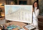 Artista cria maior aquarela da carreira para retratar a Santa Casa de Pelotas