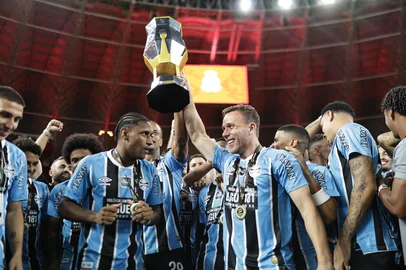 PORTO ALEGRE, RS, BRASIL, 08/03/2026: Inter e Grêmio se enfrentam no Estádio Beira-Rio, no Gre-Nal de número 451, no jogo de volta da final do Campeonato Gaúcho de 2026, o Gauchão. Após o jogo de ida, na Arena, terminar em 3 a 0 para o Grêmio, o Internacional recebe o adversário em casa com a missão de tentar reverter o placar e conquistar o bicampeonato estadual. Foto: Renan Mattos/Agência RBS<!-- NICAID(16240794) -->