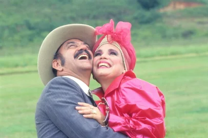 SX Rio de Janeiro (RJ) 08/02/1986 Novela Roque Santeiro. Atores Lima Duarte (Sinhozinho Malta) e Regina Duarte (Viúva Porcina). Foto Cezar Loureiro / Agência O Globo - Cromo 86-0181-C<!-- NICAID(7260609) -->