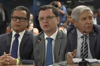 Almir Garnier Santos, Anderson Torres e Augusto Heleno durante interrogatório no STF.