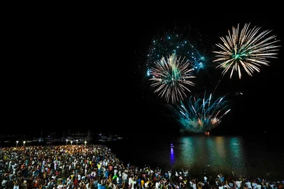 PORTO ALEGRE, RS, BRASIL - 31/12/2019 - Festa de Réveillon de Porto Alegre, na Usina do Gasômetro,Local: Porto Alegre<!-- NICAID(14374817) -->