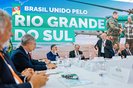 09.05.2024 - Presidente da República, Luiz Inácio Lula da Silva, durante anúncio de medidas relacionadas ao Rio Grande do Sul, no Palácio do Planalto, Brasília - DF.Foto: Ricardo Stuckert / PRIndexador: Ricardo Stuckert<!-- NICAID(15759862) -->