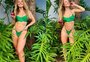 "Uma Eva dessas": Paolla Oliveira posa de maiô verde segurando maçã na mão e é elogiada nas redes