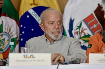 ARROIO DO MEIO, RS, BRASIL - 2024.06.07- Coletiva do Presidente Lula em Arroio do Meio. Foto: (Renan  Mattos/ Agência RBS)<!-- NICAID(15782357) -->