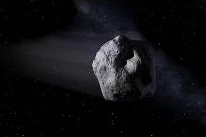 Ilustração da Nasa representa um asteroide no espaço. — Foto: Nasa/Divulgação<!-- NICAID(15965422) -->