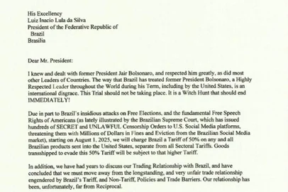Carta do Trump ao Brasil<!-- NICAID(16076880) -->