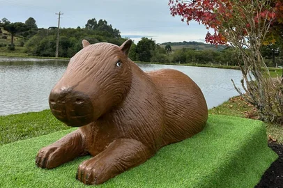 Capivara Nicanor ganha monumento, em Caxias<!-- NICAID(16033829) -->