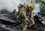 Casa é destruída em incêndio no Distrito Industrial, em Canela  