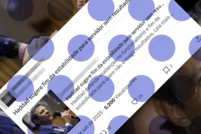 Postagens e manchetes em redes sociais e sites descontextualizam declaração dada pelo ministro da Fazenda, Fernando Haddad. Em podcast, ele tratou da necessidade de vincular a estabilidade do servidor público a regras de desempenho e eficiência, mas o trecho foi usado para alegar que teria defendido o fim desse direito constitucional.<!-- NICAID(16138463) -->