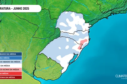 Projeção da temperatura em junho de 2025.