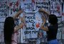 Com frases usadas por agressores, estudantes criam mural para debater violência doméstica e relacionamentos abusivos 