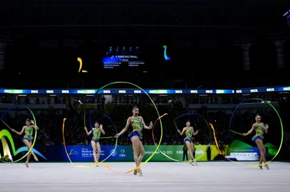Brasil, ginástica rítmica, conjunto 5 fitas