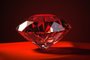 Diamond with tint on the red background Created with Generative AI technology.Fonte: 612576857<!-- NICAID(15510709) -->