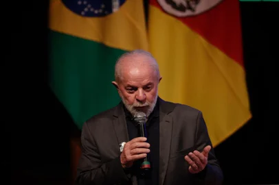 Mateus Bruxel / Agencia RBS Lajeado, RS, Brasil, 15-03-2024: Presidente Luiz Inácio Lula da Silva e comitiva de ministros anunciam apoio e investimentos para municípios atingidos por enchente no Vale do Taquari, em evento no auditório da Univates. Foto: Mateus Bruxel / Agência RBS<!-- NICAID(15707025) -->